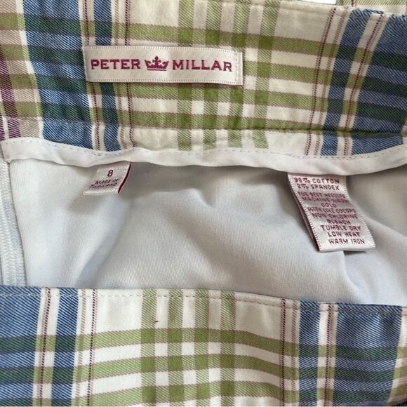 Peter Millar plaid cotton/spandex blend pleat front skort, size 8. - Picture 5 of 6
